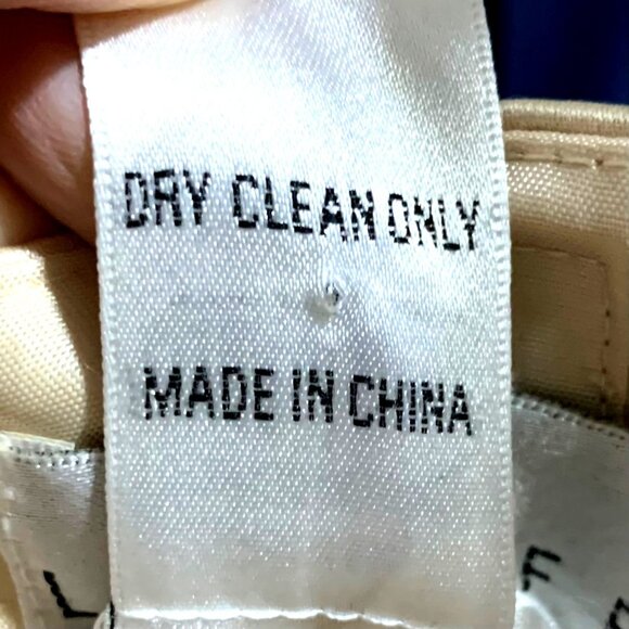 Bill Levkoff Strapless Champagne Satin Evening Gown 4 Column Wedding Black Tie - Picture 9 of 9